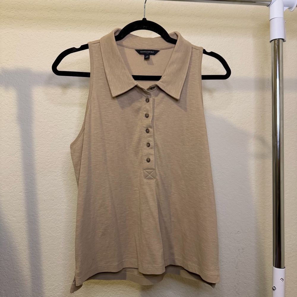 Banana Republic Beige Sleeveless Top
